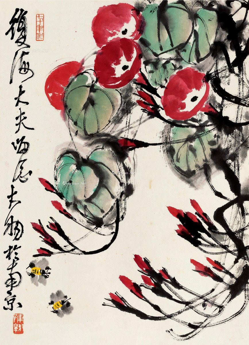 陈大羽 牵牛图 67×46cm