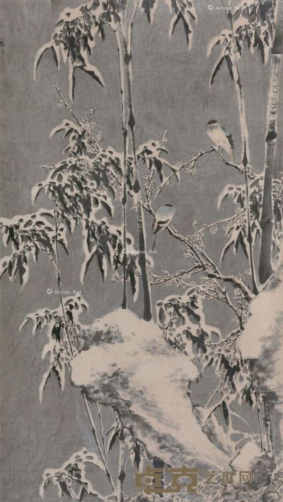杨大临 雪禽图 178.5×101cm