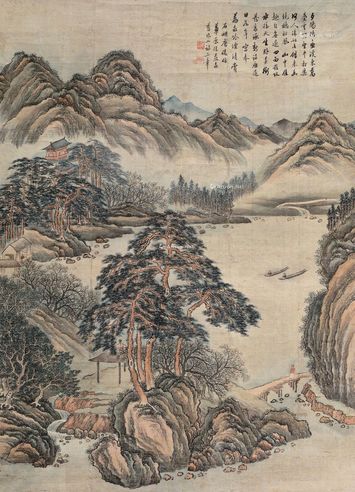 唐俊 松风云山图