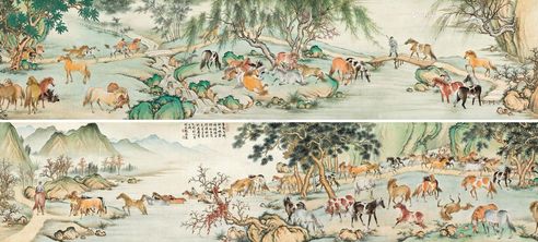 殷梓湘 百马图