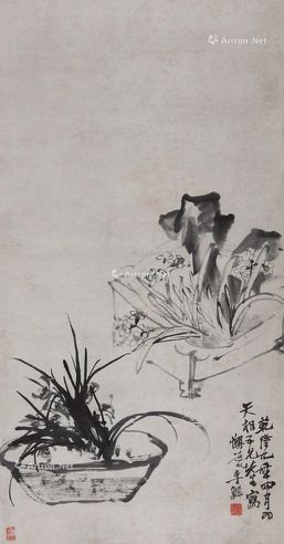 李鱓 兰花水仙图