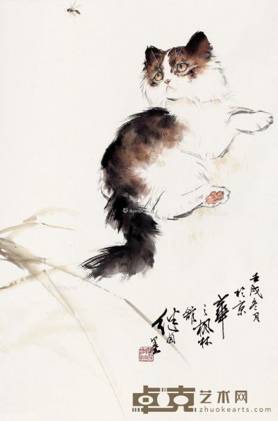 刘继卣 猫戏图 68×45cm