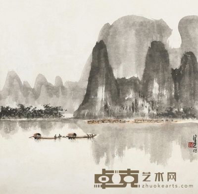 陈佩秋 泛舟 38×39cm