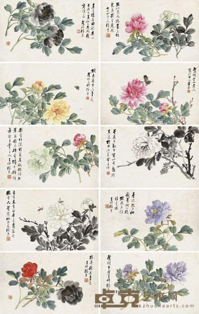 张熊 群芳册 30×48cm×10