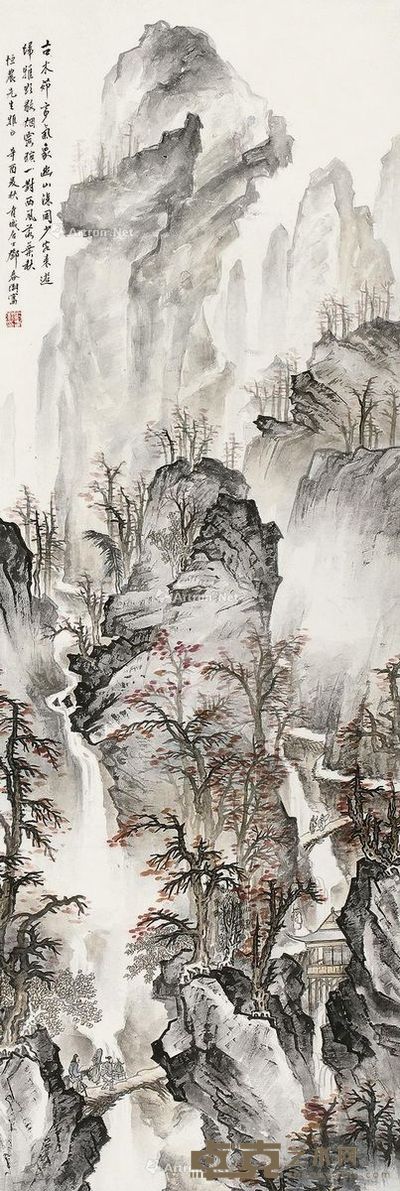 邓春澍 西风落叶秋 108×36cm