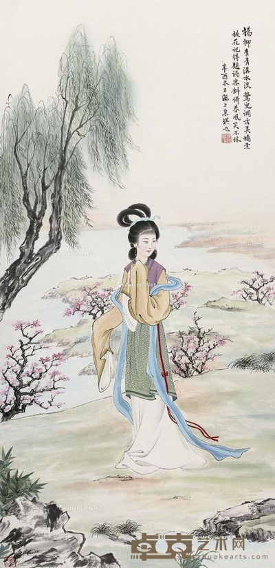 谢采琪 柳桃美人 98×47cm