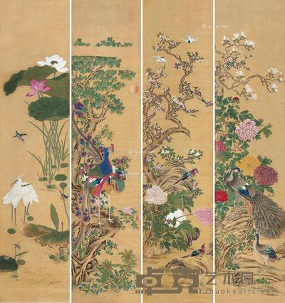 张恺 繁花似锦 192×44cm×4