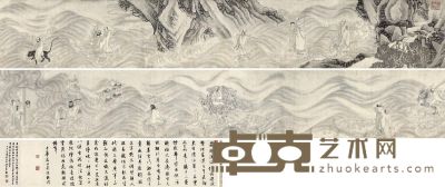 吴极 白描渡海图 31×403cm