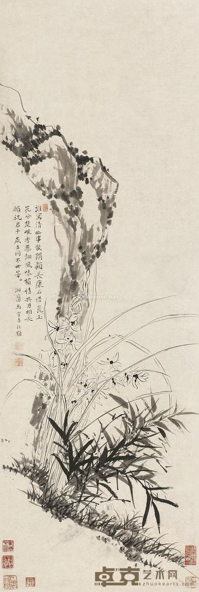 马守贞 兰竹清逸 100×33cm