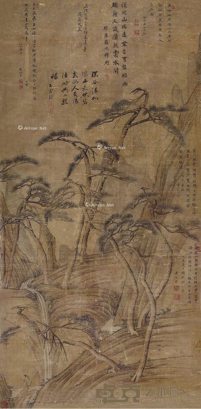 文嘉 松风泉水 130×64cm