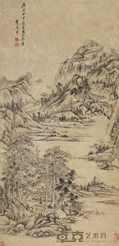 王原祁 仿大痴山水 110×53cm