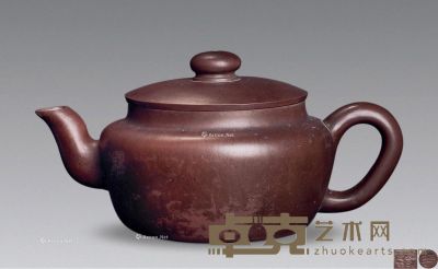 清 紫砂宝珠形茶壶 长36cm