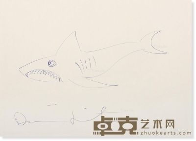 达明安·赫斯特 鲨鱼 20×28cm