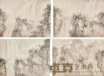 傅抱石 山水人物 31×42cm×10