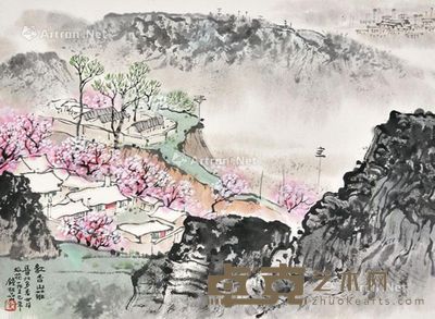 钱松嵒 红杏山庄 24×33cm