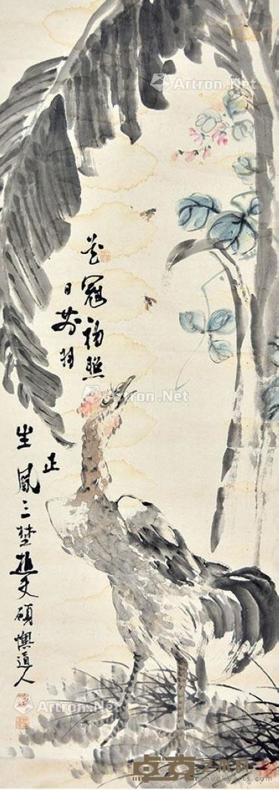 李鱓 花冠福照 137×48cm