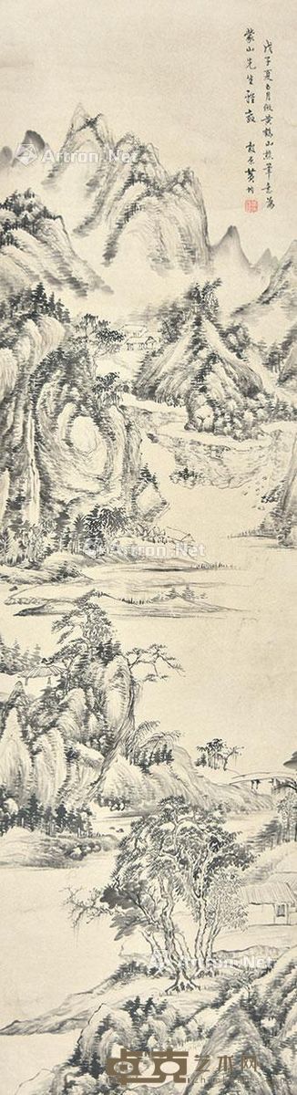 黄均 湖光山色 123×34cm