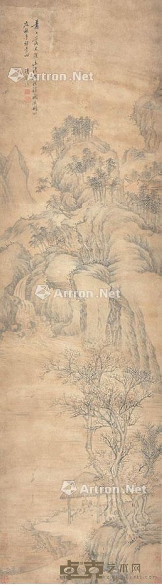 项圣谟 山中幽居 166×44cm