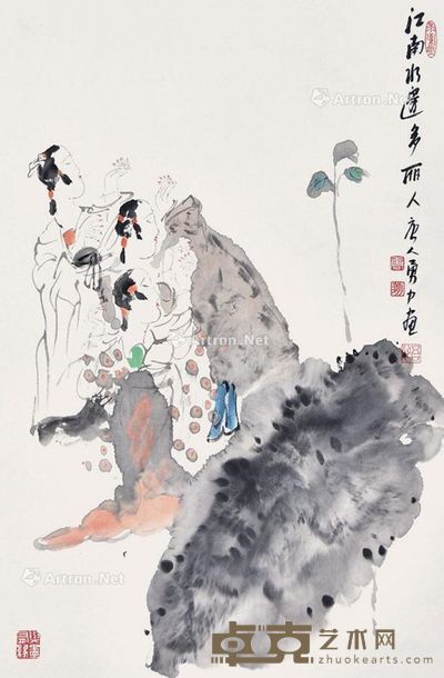 唐勇力 江南水边多丽人 68×45cm