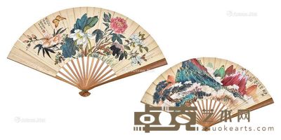 何海霞 李秋君 山水 花卉 13×40cm