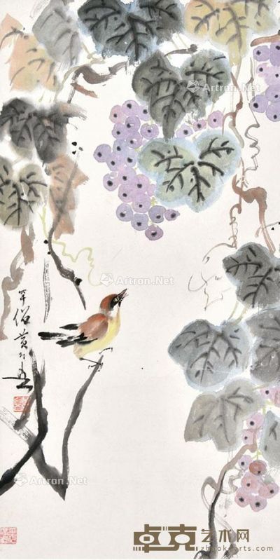 黄幻吾 花鸟 68×33cm