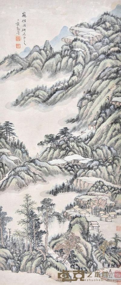 黎二樵 山林深处有人家 130×55cm