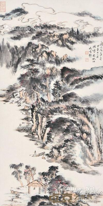 陆俨少 山水 62×31cm
