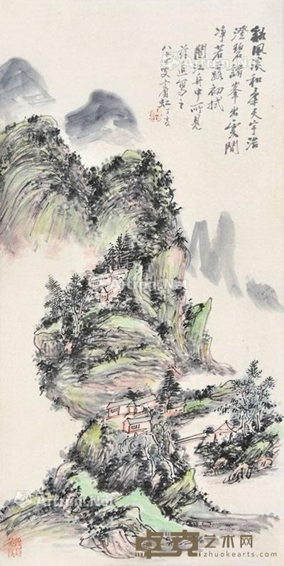 黄宾虹 云间诸峰 70×35cm