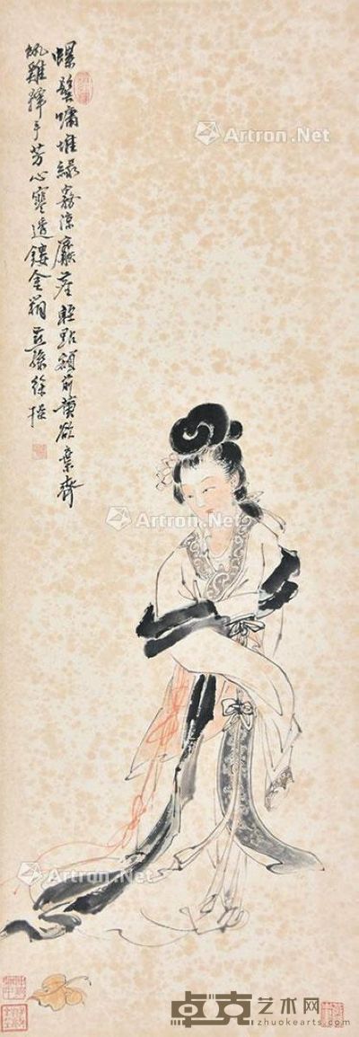 徐操 仕女 98×34cm