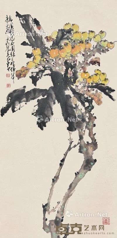 赵少昂 枇杷 130×64cm