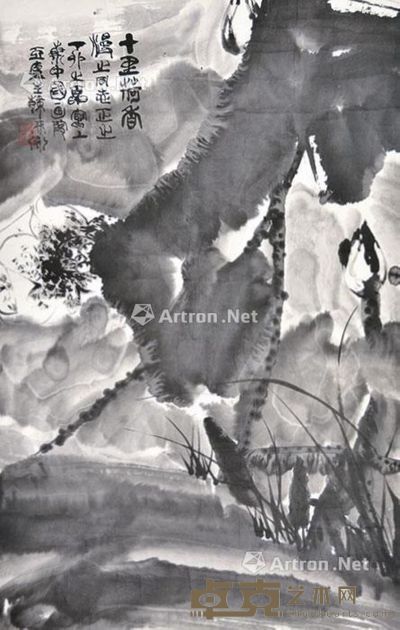 韩天衡 荷花 78×51cm