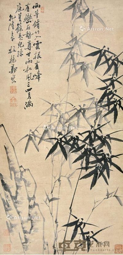 郑板桥 竹石图 93×43cm