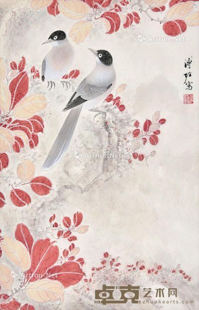 溥佐 双栖图 66×43cm
