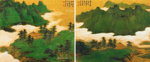 徐建融 春山云起 溪山平远