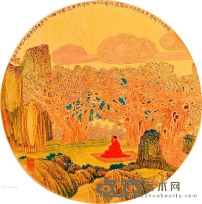 薛亮 达摩禅师面壁图 30×30.5cm