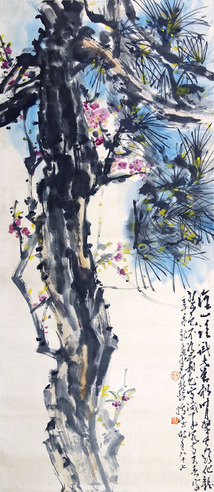 赵少昂 松梅图