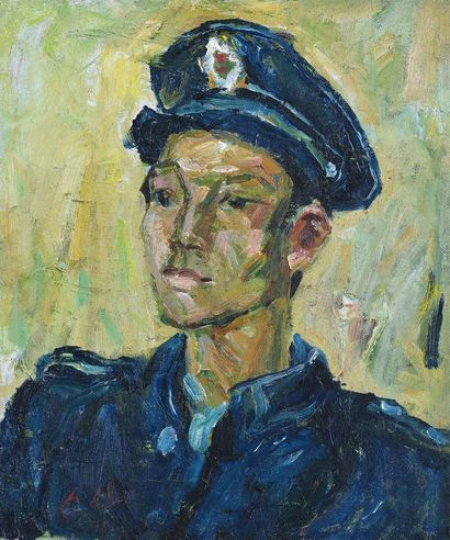 1976年作 青年警察 布面油画