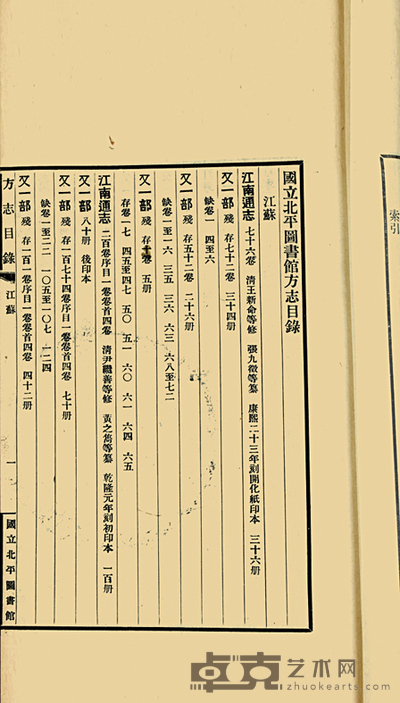 民国排印本 国立北平图书馆藏方志目录 27×15cm