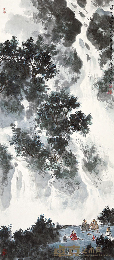傅益瑶 山水 94×45cm