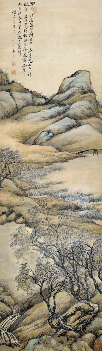 袁培基 山水 160×47cm