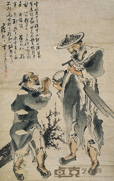 黄慎(款) 人物 124×75.5cm