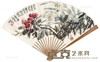 陈师曾  陈半丁  凌文渊  陈半丁 山茶水仙 节临《曶鼎铭》 19.2×51cm