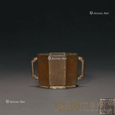 清早期 铜八方琴炉 6.6×4.9×4cm