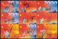 PS 2000年《第27届奥运会中国运动员勇夺金牌纪念》签名专题邮资明信片二十八枚全套