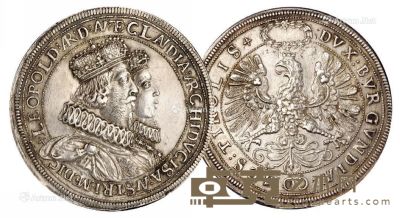 十七世纪末神圣罗马帝国皇帝利奥波德一世与奥地利女大公克劳迪亚·菲利西塔结婚纪念大泰勒银币一枚 --