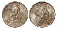 1875年美国贸易银元“拿花”壹圆银币一枚