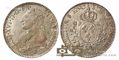 1790年法国国王路易十六像银币一枚 --