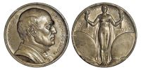 1929年法国杂志《双世界回顾》百年纪念大型铅锡合金章一枚