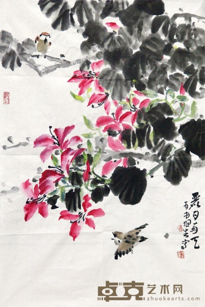 黄旭生     花鸟 69×46.5cm