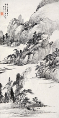 辛未（1931年）作 山水 立轴 水墨纸本